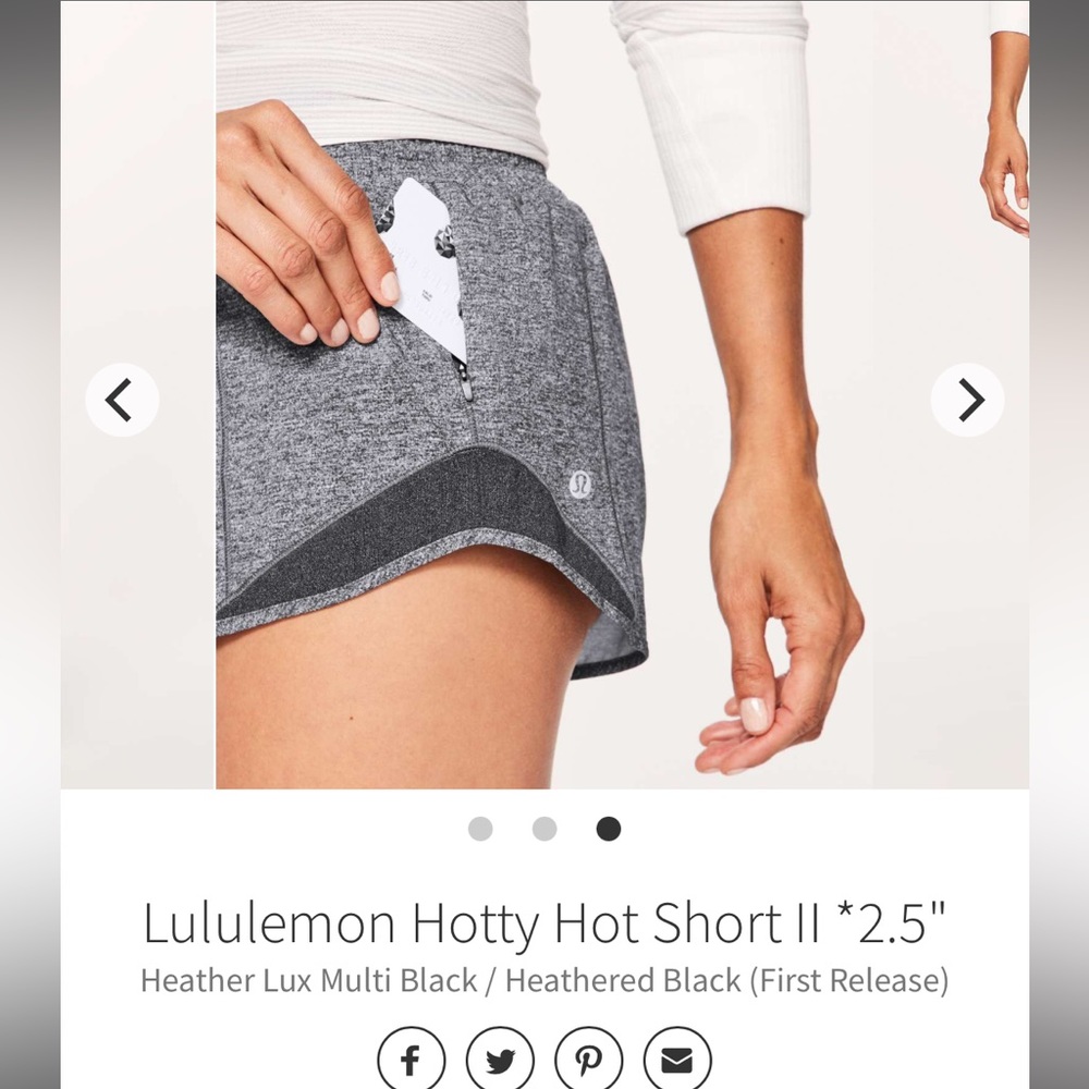 Lululemon Hotty Hot Shorts 2.5 inch - size 2